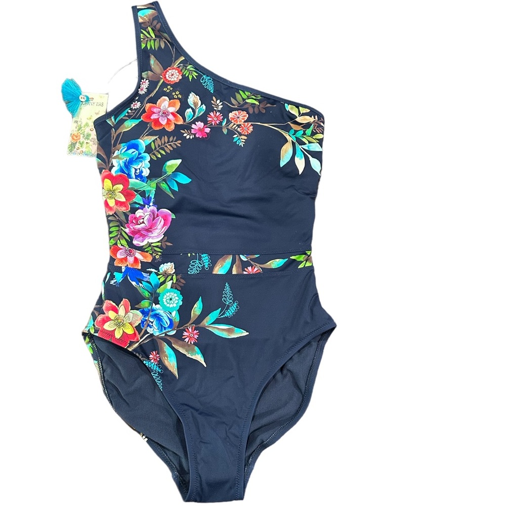 Johnny was Bloom one shoulder swimsuit